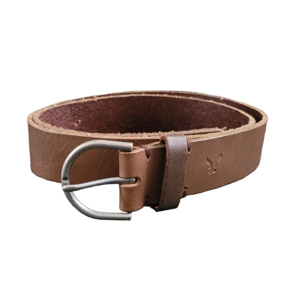 💚 AMERICAN EAGLE | Chocolate Brown Genuine Leather Belt - Picture 4 of 4